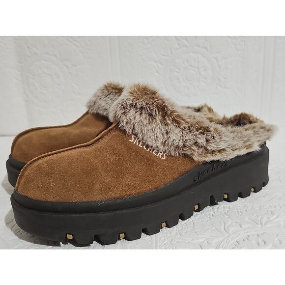 Skechers Shindigs Fortress Clogs Womens 10 Slip On Chesnut Platform - Picture 1 of 15